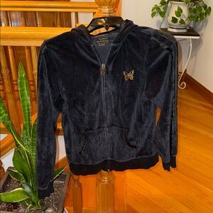 Vintage Black Kids Sweater with Gold Butterfly